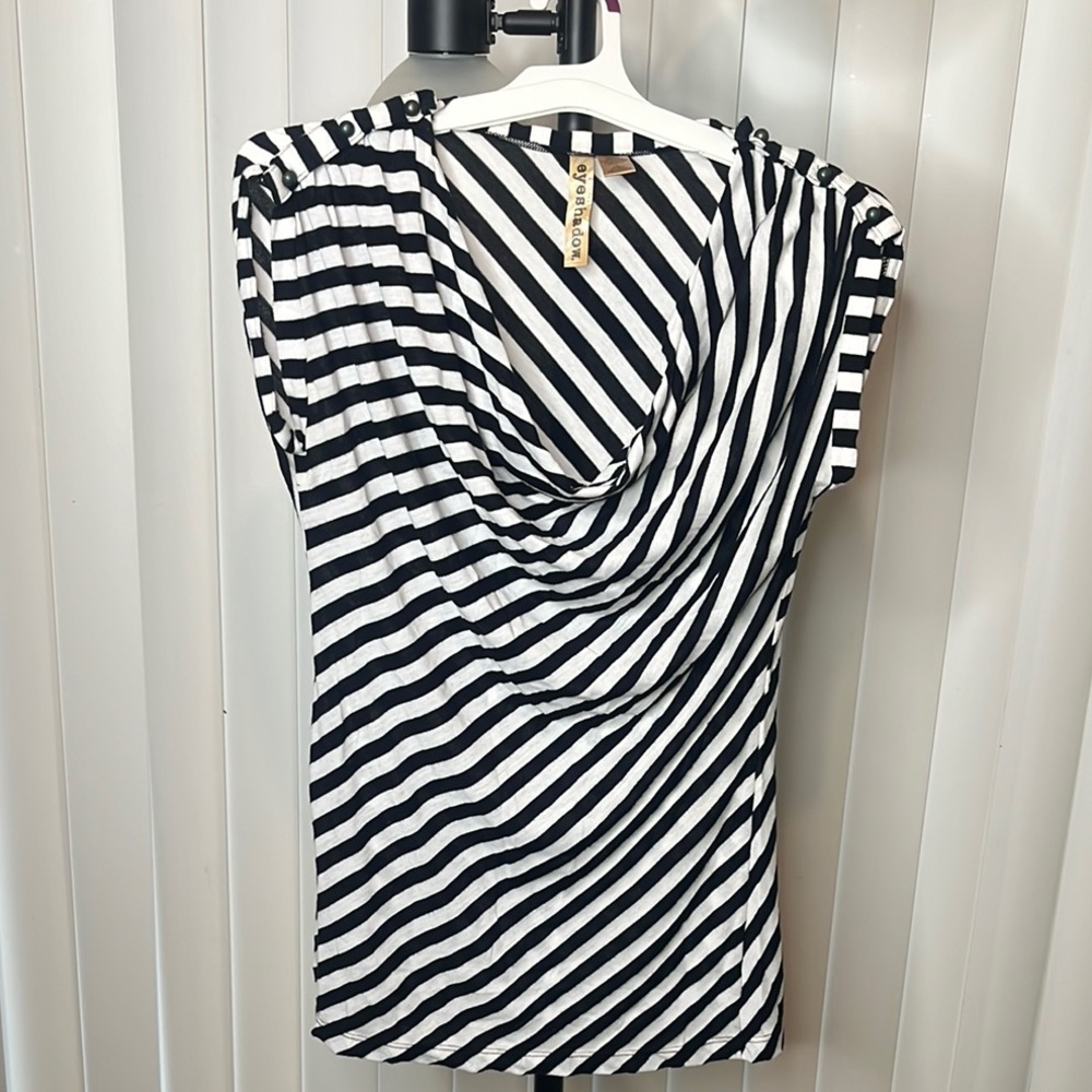 Black and White Striped Top